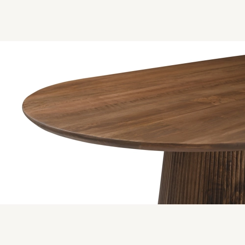 Marmoholz Matera Legno – Stół do jadalni Owalny | Brązowy Mango | 200 x 100 cm